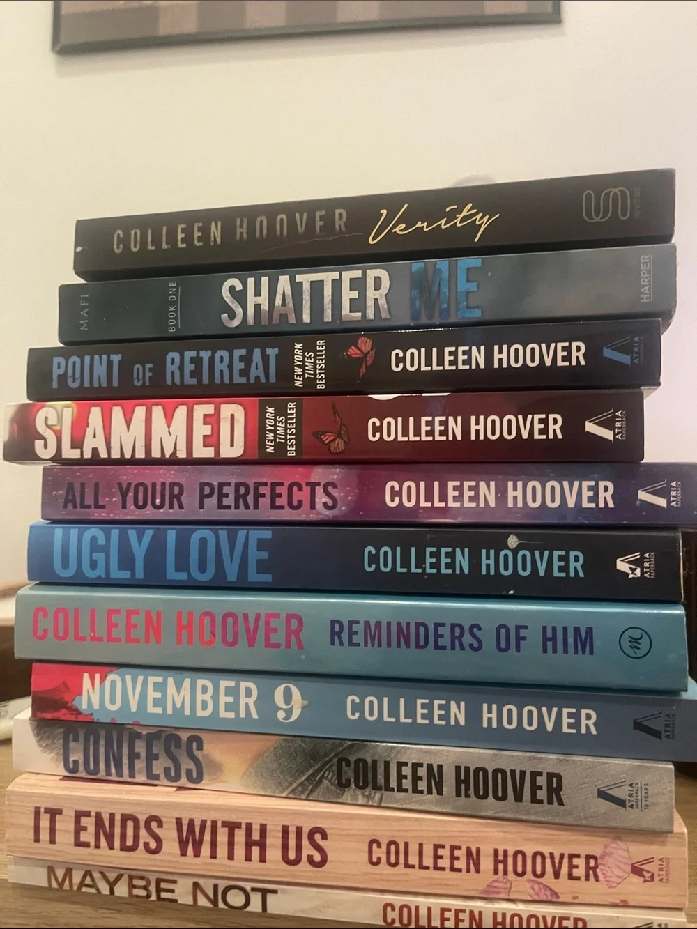 Colleen Hoover and Shatter me Book Stack - Multicolor Decorative Home